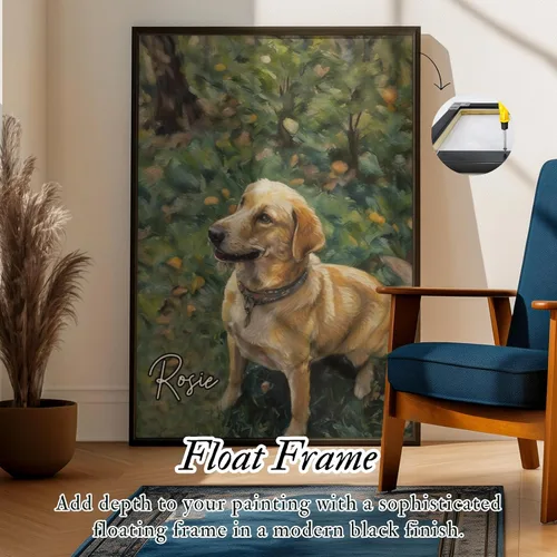 Vista 2 de Giantbighands Póster Personalizado de Perro en Lienzo Decorativo con Foto - Regalos Personalizados Para Amantes de Mascotas, Lienzo Conmemorativo