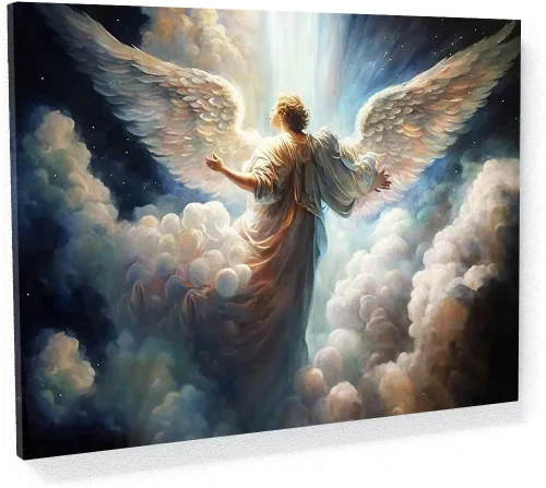Vista 9 de Sense Canvas Arte de Ángel Ángel 12 Arte en Lienzo - Arte de Pared para Decoración del Hogar Impresión Póster Pintura Pequeño 16x12 / 0.75