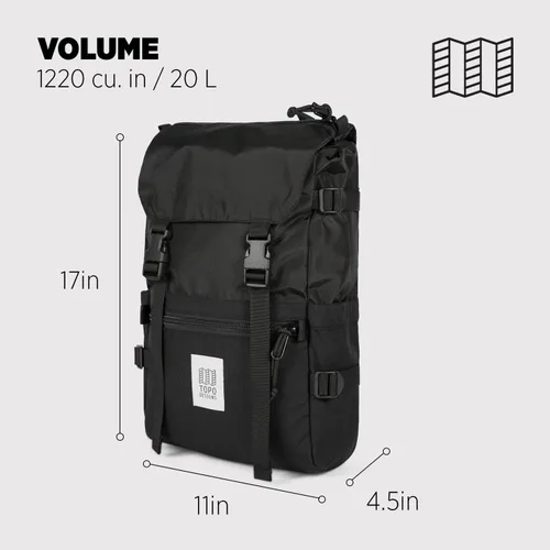 Vista 26 de Topo Designs Rover Pack Clásico, asfalto/negro, Tamaño único, Rover Pack Clásico