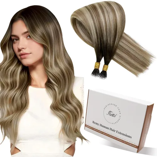Vista 52 de 【Descuento】Hetto - Extensiones de cabello con cinta adhesiva, 40g, extensiones de cabello humano, color rubio ceniza oscuro degradado a rubio medio