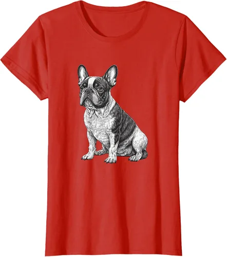 Vista 24 de Divertida camiseta francesa Bulldog francés en blanco y negro, Negro