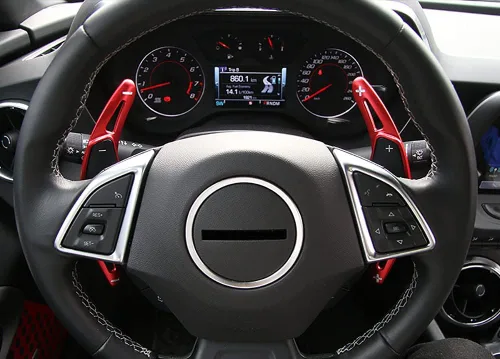 Vista 5 de Kadore Cubierta de extensión para Chevrolet Camaro 2016-2022, accesorios para volante, aleación de aluminio, 2 piezas