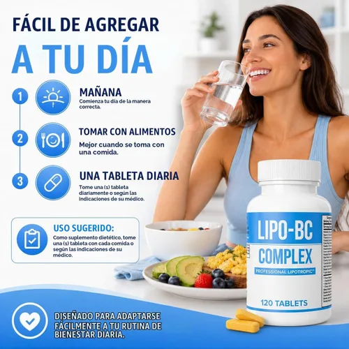 Vista 7 de Legere Lipo-BC B-Complex Pastillas Lipotrópicas, 120 Tabletas