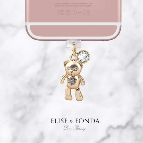 Vista 2 de EIISE & FONDA CP1 Puerto de carga USB anti polvo enchufe de oso de peluche colgante colgante colgante para iPhone 11/XS MAX/XR/X/8 Plus/7/6S/6/SE