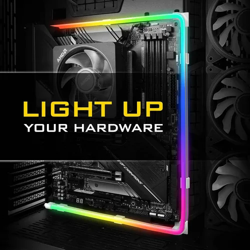 Vista 6 de EZDIY-FAB Kit de tira LED direccionable prémium para PC 5V ARGB sincronización de placa base, actualizado con 3 tipos de clips de montaje, 1 tira