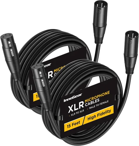 Vista 15 de InnoGear XLR - Cables de micrófono, 3 pies, paquete de 2 cables de cobre sin oxígeno macho a hembra de 3 pines, cable de micrófono XLR equilibrado