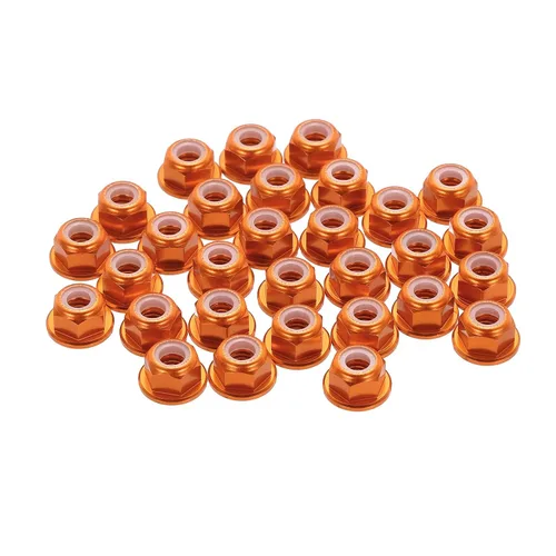 Vista 24 de MECCANIXITY 30 piezas de tuercas de bloqueo de aleación de aluminio M3 con paso de 0.5 mm, tuercas hexagonales con brida de nylon con rosca serrada