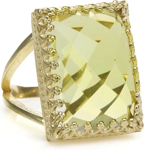 Vista 6 de Unique Yellow Quartz Ring - Lemon Quartz in 925 Sterling Silver - Gorgeous Statement Rings for Women - Jewelry for Weddings, Parties, Engagements