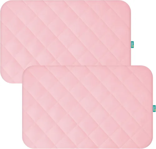 Vista 9 de Pack and Play - Juego de 2 fundas protectoras de colchón impermeables Quilted 39”x27” Noiseless Compatible with Graco Pack n Play & Dream On Me &