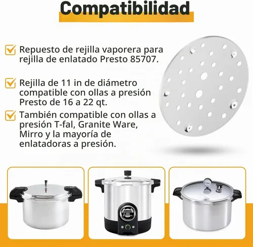 Vista 2 de 85707 - Estante para latas de presión de 11 pulgadas para presto de 16 a 22