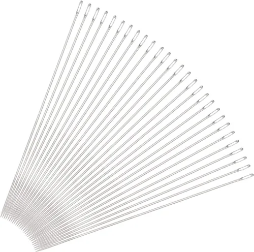 Vista 7 de uxcell 30 agujas de abalorios finas, finas, largas, rectas para bordar, de acero inoxidable, 1.26 pulgadas