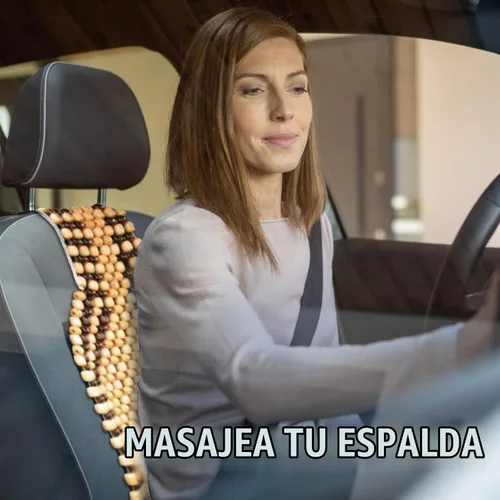 Vista 5 de Zento Deals cojín de confort para asiento con cuentas de madera