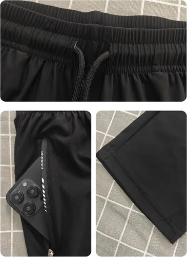 Vista 5 de Pantalones de senderismo para mujer, ligeros, cómodos, transpirables, de secado rápido, elásticos, con bolsillo con cremallera