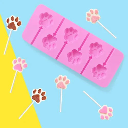 Vista 6 de Newk Molde de silicona Lollipop, 4 paquetes de 6 moldes de silicona antiadherentes para piruletas de chocolate y dulces