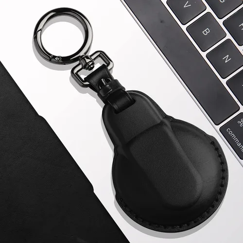 Vista 4 de Tukellen Compatible con BMW Mini - Funda de cuero para llavero compatible con BMW Mini Cooper F54, F55, F56, F57, F60, color negro