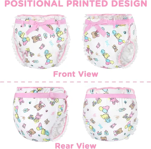 Vista 5 de Littleforbig Silky Adult Ribbon Omutsu Diaper Wrap Cover Washable Adjustable Reusable Waterproof - Baby Cuties