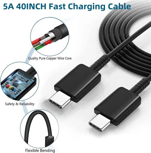 Vista 4 de Cargador súper rápido de 45 W tipo C, cargador de teléfono Android USB C para Samsung Galaxy S23 Ultra/S23/S23+/S22 Ultra/S22+/S22, Note 10/Note