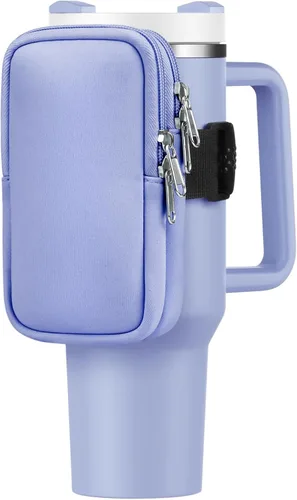 Vista 12 de Bolsa para botella de agua para Stanley Cup de 40 onzas, 30 onzas, bolsa para botella de agua para correr, tarjetas, llaves, teléfono, accesorios