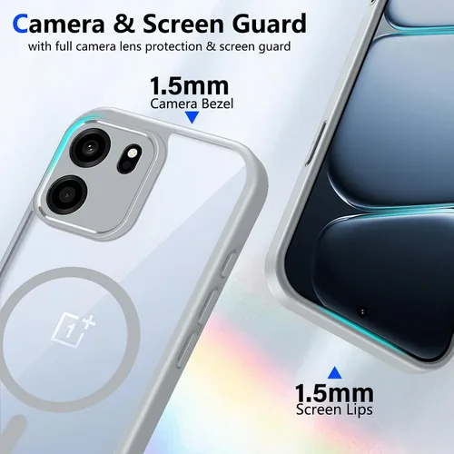 Vista 290 de Funda magnética transparente compatible con Xiaomi 17T, color negro 2 en 1 PC + TPU cubierta de teléfono a prueba de golpes, carcasa protectora