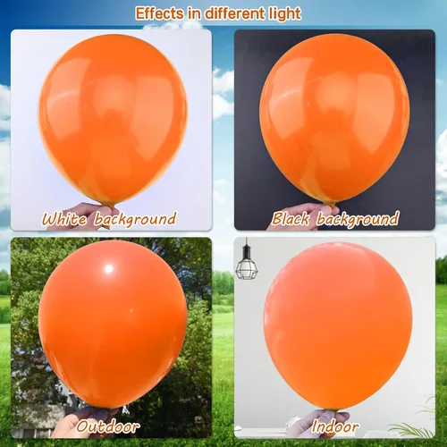Vista 3 de Globos naranjas – 70 unidades de 12 pulgadas naranja quemado para otoño, baby shower, cumpleaños, Halloween, decoraciones de Navidad