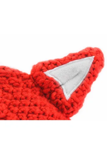 Vista 5 de Gorro Tejido Naranja con Orejas de Zorro Multicolor