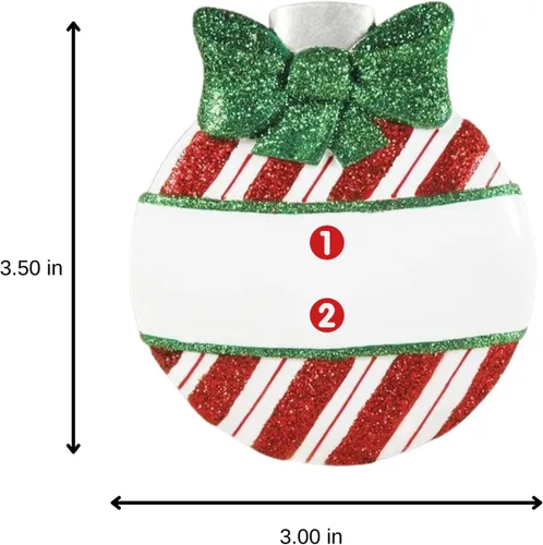 Vista 3 de Adorno personalizado para árbol de Navidad 2023, bola de Navidad, adorno de Feliz Navidad, recuerdo para niños y niñas