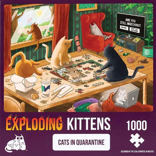 Vista 6 de Exploding Kittens - Rompecabezas de 500 piezas para adultos, adolescentes y niños, rompecabezas de perro, divertido rompecabezas de arte
