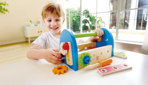 Vista 2 de Caja de herramientas Hape de madera del niño y juego de accesorios