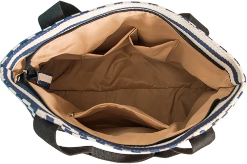 Vista 5 de Lavogel - Bolso de lona a rayas con asa superior para mujer