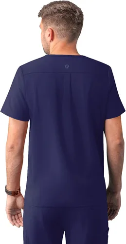 Vista 2 de Adar Addition Scrubs - Camisa médica moderna con cuello en V y múltiples bolsillos