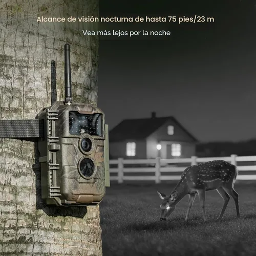 Vista 5 de GardePro Cámara E6 WiFi Trail (no celular), WiFi estable con antena externa, visualización de aplicaciones en el sitio, 64MP 1296P HD, visión