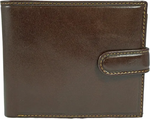 Vista 2 de Visconti Monza - Cartera italiana esmaltada de piel suave con 5 pliegues cuádruples, Marrón