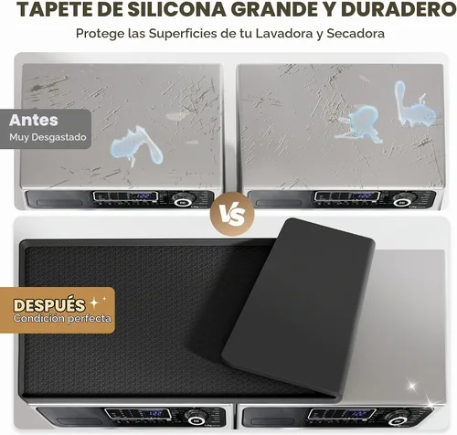 Vista 3 de Encimera para Lavadora y Secadora, 51.2" x 25.6" Cubiertas Grandes para Lavadora y Secadora para la Parte Superior, Tapete Protector Superior