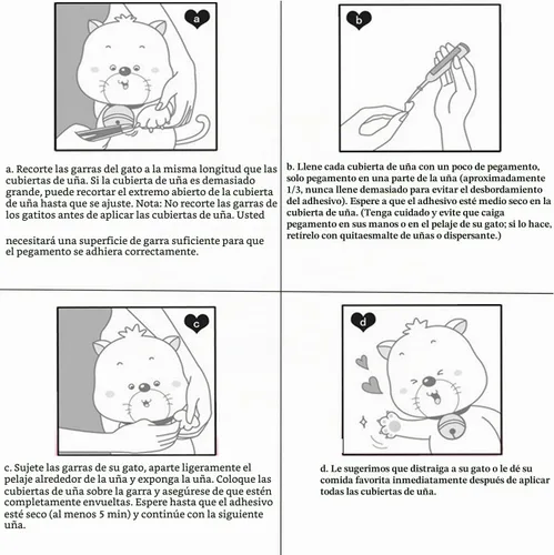 Vista 3 de YMCCOOL 100 tapas de uñas para gato/puntas de gato para mascotas, patas de gatito, patas de control de 10 tapas de uñas y 5 unidades de pegamento