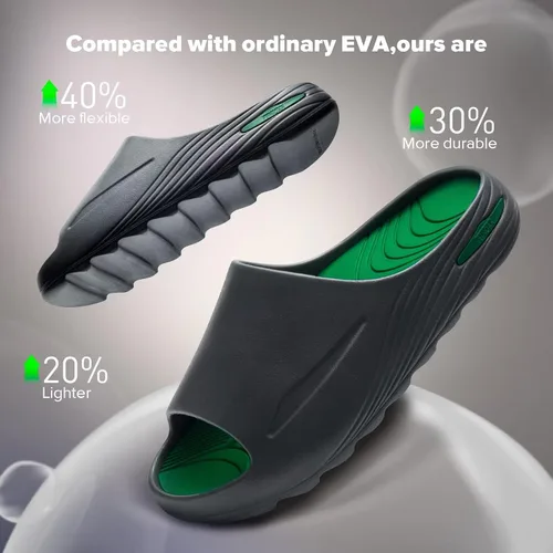 Vista 4 de FEINOAR Sandalias de baloncesto para hombre de tecnología suave con soporte de arco para alivio de fascitis plantar, recuperación deportiva, puntera