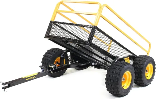 Vista 3 de Polar Trailer HDM 1400 TA – Remolque utilitario de alta resistencia con brazo de caminata tándem, 92" x 51" x 36", malla de acero de grado militar