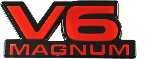 Vista 3 de 2 emblemas V6 Magnum para puerta de identificación 3D, logotipo 1500 Van apto para Durango V6 (negro rojo)