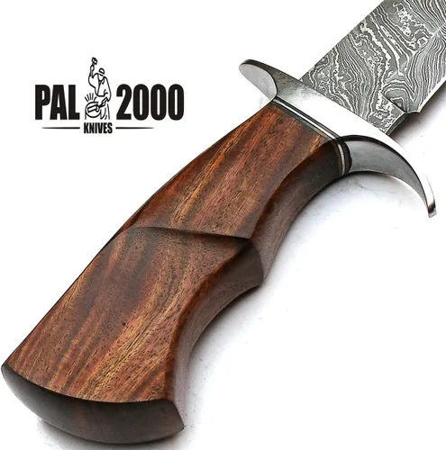 Vista 9 de PAL 2000 KNIVES Cuchillo Bowie hecho a mano de acero de Damasco de 19 pulgadas con funda 9291