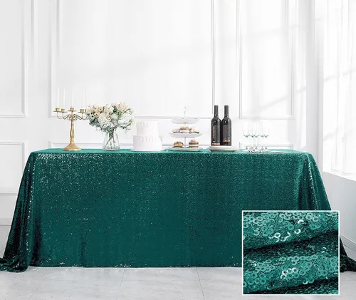 Vista 38 de Pufogu Mantel redondo de lentejuelas negras de 50 pulgadas con purpurina negra para decoración de cumpleaños, boda, despedida de soltera, baby Negro