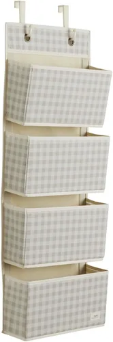 Vista 6 de 3 Sprouts Organizador para colgar sobre la puerta, organizador colgante para bebés y almacenamiento con 4 bolsillos grandes y 2 ganchos para ropa
