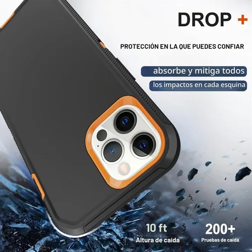 Vista 4 de Funda para iPhone 11 Pro Max con funda de clip para cinturón, 2 protectores de pantalla, protección contra caídas de grado militar, cuerpo completo