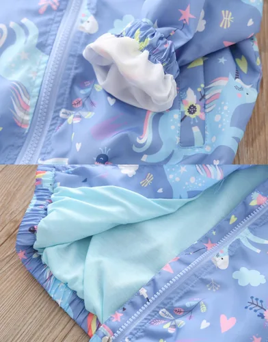 Vista 4 de Feidoog Chamarras con capucha y cremallera para niños y niñas, con dibujos animados, para primavera y otoño