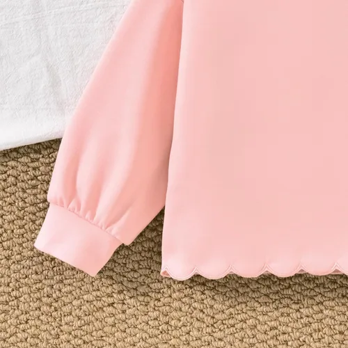 Vista 3 de Aalizzwell Conjunto de sudadera para niña pequeña 2-5T Rosa