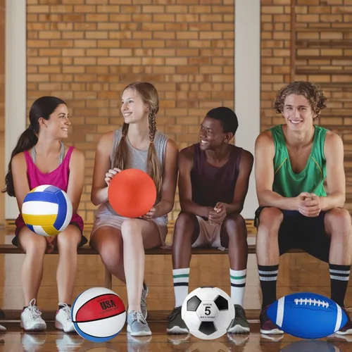 Vista 6 de Liliful Juego de 36 pelotas deportivas surtidas a granel para fútbol, fútbol, patio, baloncesto, voleibol, béisbol con bolsa de equipo para niños