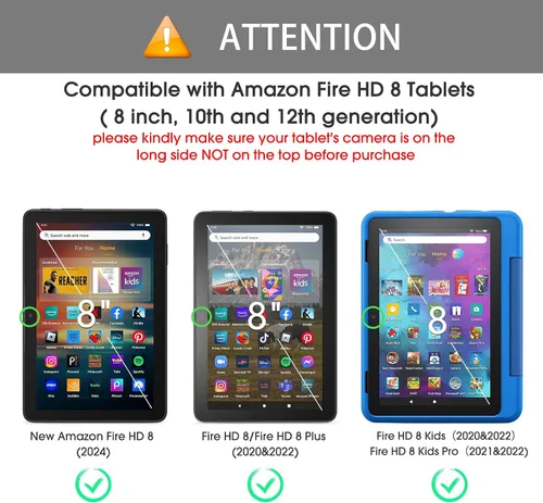Vista 2 de OMOTON Protector de pantalla para tableta Amazon Kindle Fire HD 8/Fire HD 8 Plus/Fire HD 8 Kids/Fire HD 8 Kids Pro (2022/2020, 8 pulgadas), vidrio
