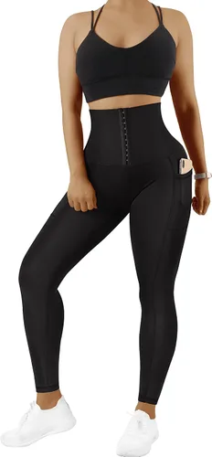 Vista 2 de KUNISUIT Corsé de cintura alta para mujer, leggings de entrenamiento de cintura, pantalones de yoga moldeadores de cuerpo, mallas deportivas