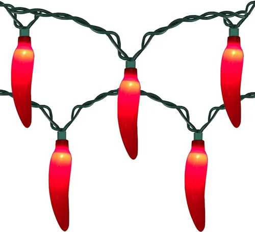 Vista 12 de Guirnalda de luces de Navidad de chile de 13.6 pies con 35 chiles calientes multicolor blanco cálido, luces incandescentes de pimienta