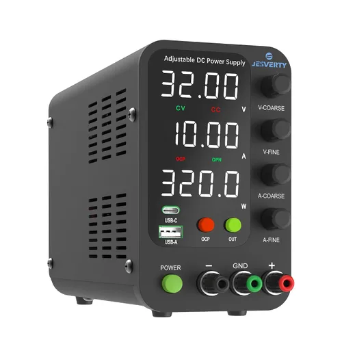 Vista 17 de Fuente de alimentación de CC variable, 0-30V 0-10A Fuente de alimentación de banco regulada de CC con pantalla LED de 4 dígitos de alta precisión