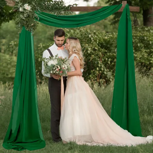 Vista 9 de FUHSY Tela drapeada para arco de boda de 29 x 20 pies, 1 panel negro para arco de boda, cortinas transparentes para telón de fondo, cortinas de tela