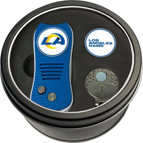 Vista 3 de Team Golf Set de regalo NFL Herramienta de divot de hoja conmutadora, clip de tapa y 2 marcadores de bola de esmalte de doble cara, diseño Multi